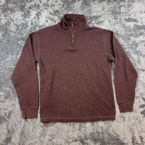 RedHead Sweater Mens M Red Thermal 1/4 Zip Long Sleeve Pullover Outdoors Hiking